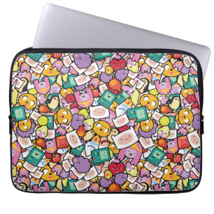 Adventure Time Character Toss Pattern Laptop Sleeve