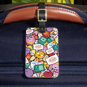 Adventure Time Character Toss Pattern Luggage Tag