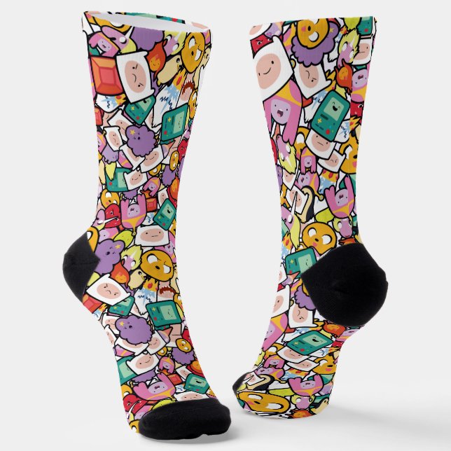 Adventure Time | Character Toss Pattern Socks (Angled)