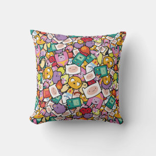 Adventure Time Character Toss Pattern Throw Pillow