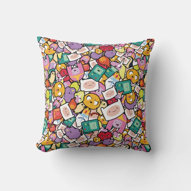 Adventure Time | Character Toss Pattern Throw Pillow (Front)