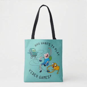 Adventure Time   Finn & Jake Play With BMO Tote Bag
