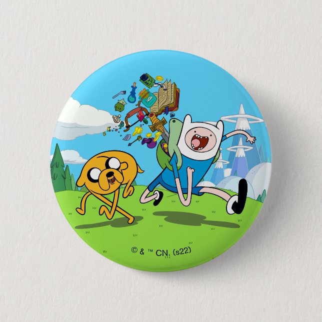 Adventure Time | Finn's Backpack Adventure Gear 2 Inch Round Button (Front)