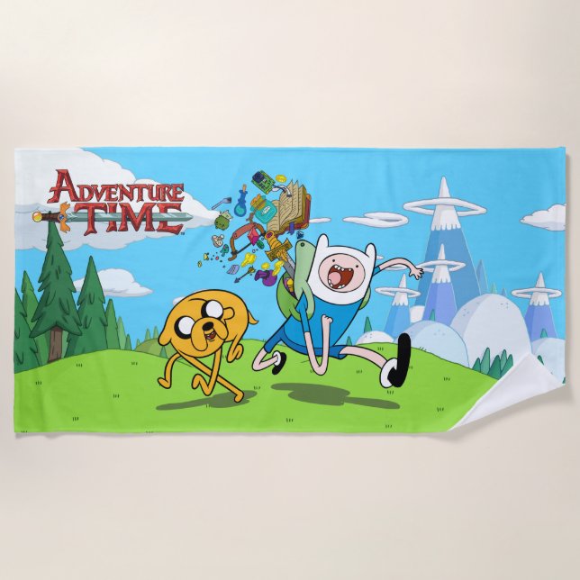 Adventure Time | Finn's Backpack Adventure Gear Beach Towel (Front)