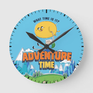 Adventure Time   Jake Floating With Finn Round Clock
