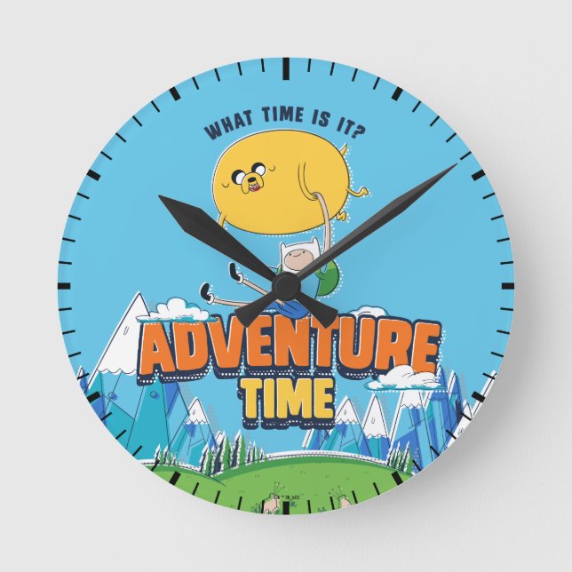 Adventure Time | Jake Floating With Finn Round Clock (Front)