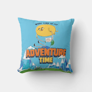 Adventure Time   Jake Floating With Finn Throw Pillow