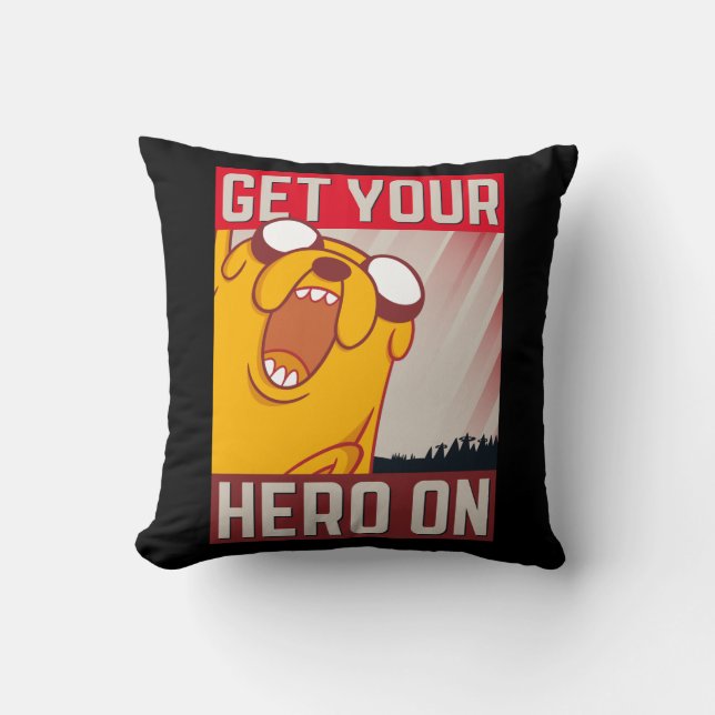 Adventure Time | Jake "Get Your Hero On" Throw Pillow (Front)