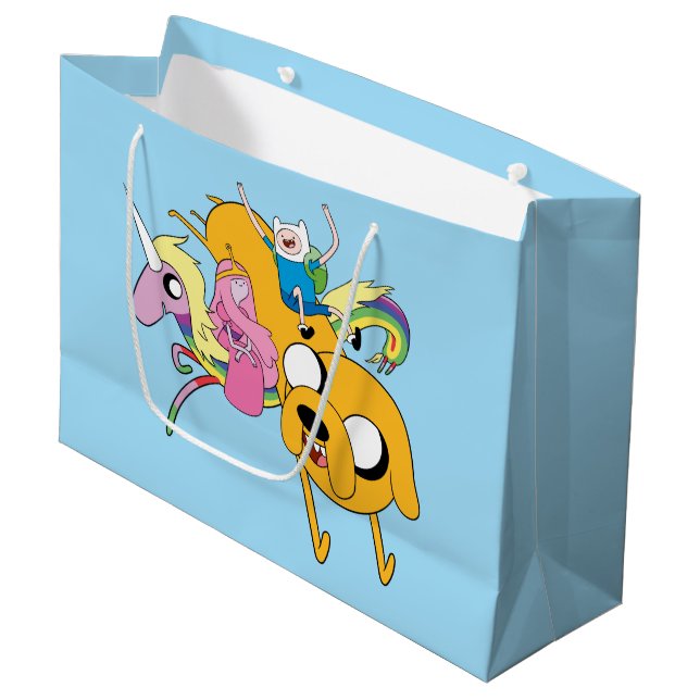 Adventure Time | Lady, Bubblegum, Finn, & Jake Large Gift Bag (Front Angled)