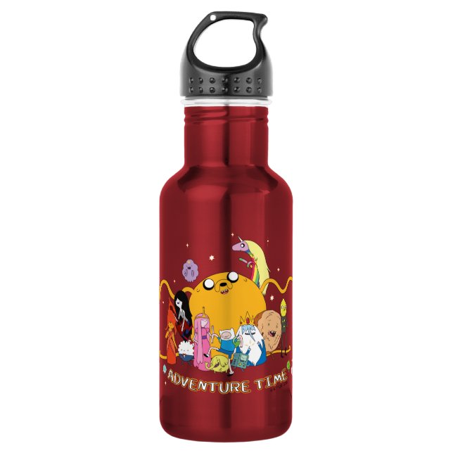 Adventure Time | Large Jake Group Graphic 532 Ml Water Bottle (Front)