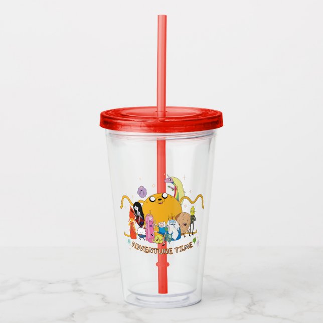 Adventure Time | Large Jake Group Graphic Acrylic Tumbler (Front)