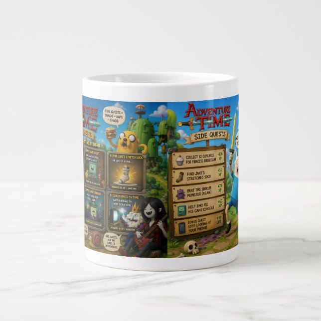 Adventure Time Side Quests Jumbo Coffee Mug .. (Front)