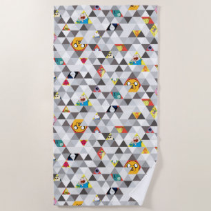 Adventure Time   Triangular Character Pattern Beach Towel