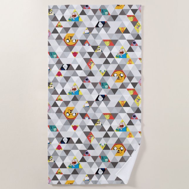 Adventure Time | Triangular Character Pattern Beach Towel (Front)