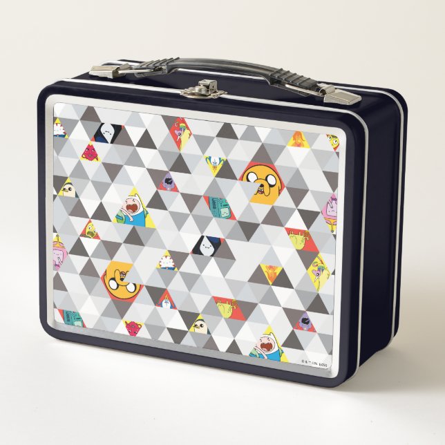 Adventure Time | Triangular Character Pattern Metal Lunch Box (Front)