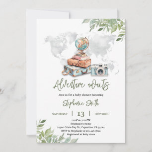Adventure Travel Baby Shower Invite