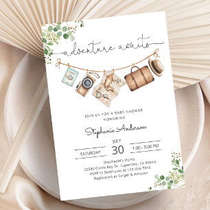 Adventure Travel Baby Shower Party Invitation