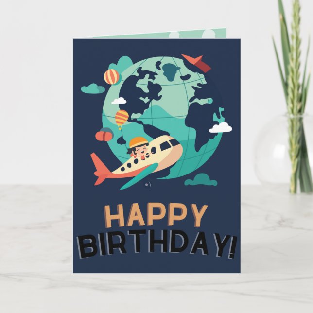 Adventure Travel Birthday Card (Front)