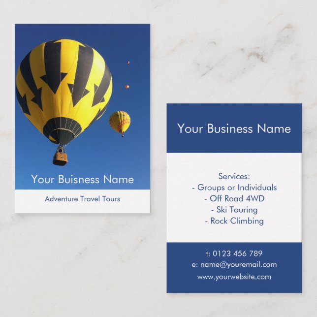 Adventure Travel Guide Business Card (Front/Back)