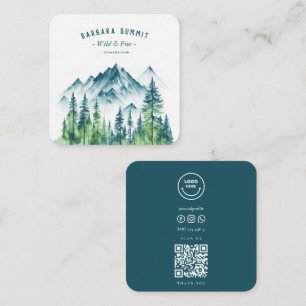 Adventure Travel Guide Mountain Square Business Card
