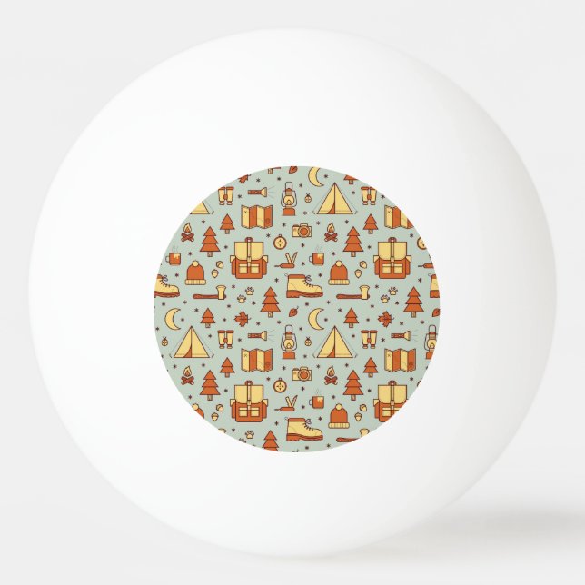 Adventure travel icons, seamless pattern. ping pong ball (Front)