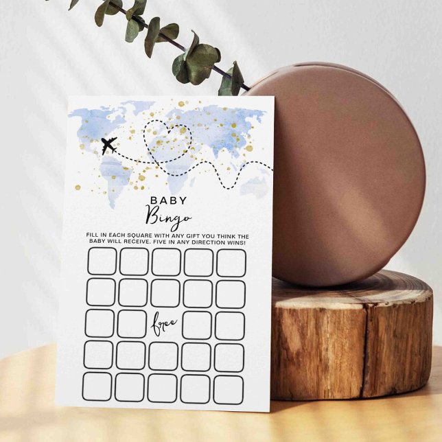 Adventure Travel Map Baby Shower Bingo Game Cards (Creator Uploaded)