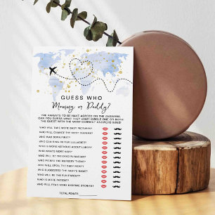 Adventure Travel Map Baby Shower Guess Who Game