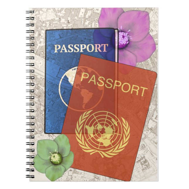 Adventure Travel Passport  Notebook (Front)