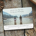 Adventure Travel Photos Collage Christmas  Holiday Card<br><div class="desc">Elevate your holiday greetings with our Traveller's Holiday Photo Card, specially designed for adventurers, globe-trotters, military personnel, and anyone embracing a gap year or exploring the world. The front boasts the cheerful message 'Jingle all the way... to our next adventure, ' capturing the spirit of wanderlust. The focal showcase photo...</div>