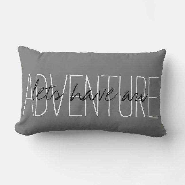 Adventure Typography Lumbar Pillow (Front)