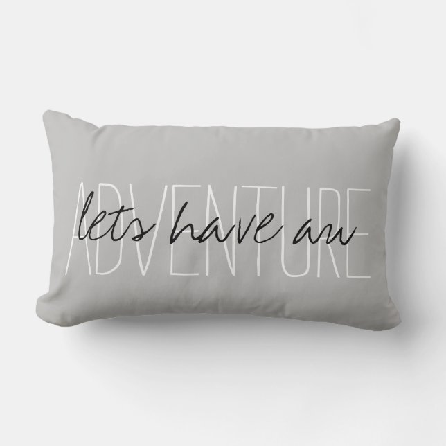 Adventure Typography Lumbar Pillow (Front)