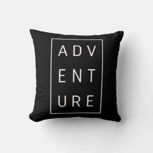 Adventure Typography Throw Pillow