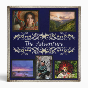 Adventure Vacation Photo/Scrapbook Album - Blue Binder