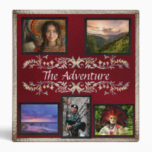 Adventure Vacation Photo/Scrapbook Album -Burgundy