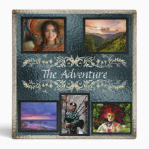 Adventure Vacation Photo/Scrapbook Album - Grey