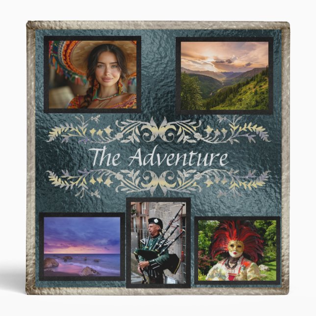 Adventure Vacation Photo/Scrapbook Album - Grey Binder (Front)