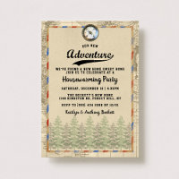 "Adventure" Vintage Travel Map Housewarming Party