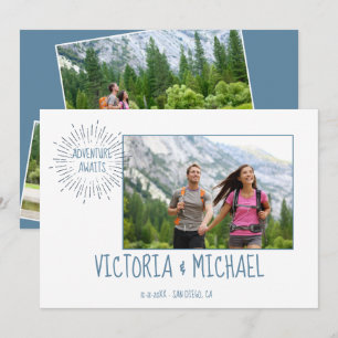 Adventure Wedding Photo Save the date Invitation
