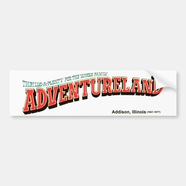 Adventureland Amusement Park, Addison, IL Bumper Sticker (Front)