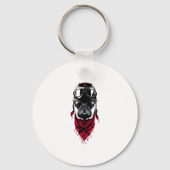 Adventurer Pug  Keychain (Front)
