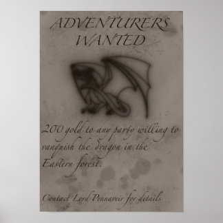 Adventurers wanted poster