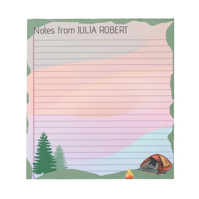 Adventures Await: Notes from Camp Notepad (Front)