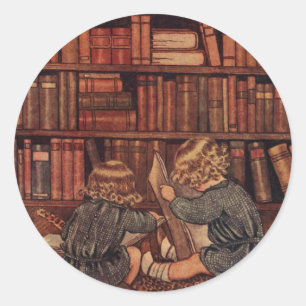Adventures in the Library Classic Round Sticker