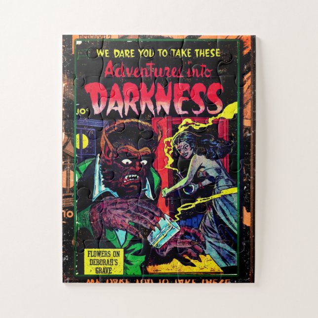 Adventures into Darkness #9, Gold Age Horror Cover Jigsaw Puzzle (Vertical)