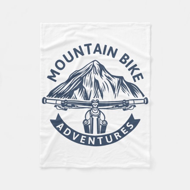 Adventures - Mountain Biking  Fleece Blanket (Front)