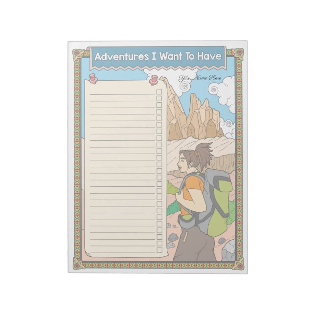 Adventures To Do List Custom Notepad (Rotated)