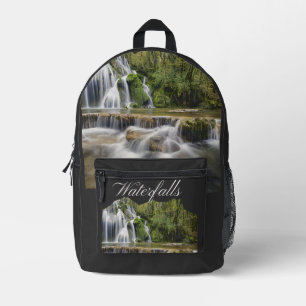   Adventuring Mountain Waterfalls  Printed Backpack