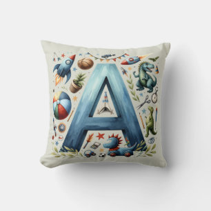 Adventurous Alphabet A - Customizable Name Cushion