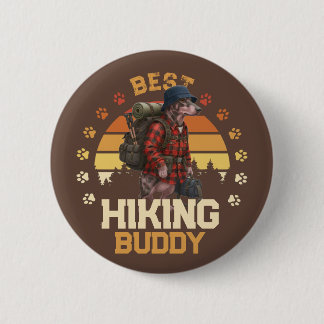 Adventurous American Hairless Terrier Hiker  2 Inch Round Button