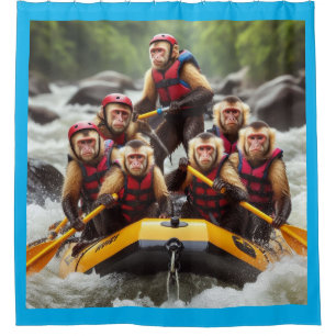 Adventurous Capuchin Monkeys Whitewater Rafting